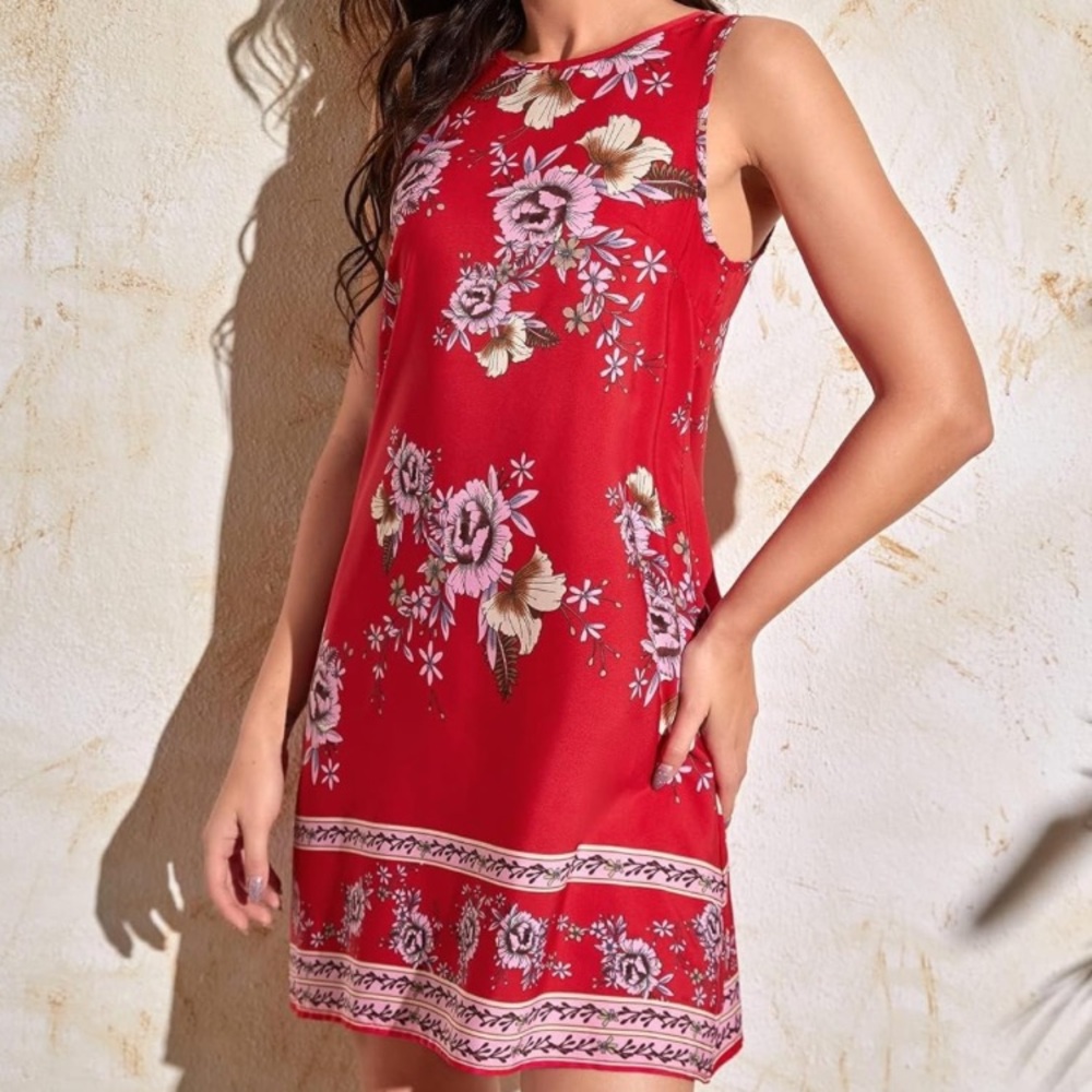 Red Floral Dress